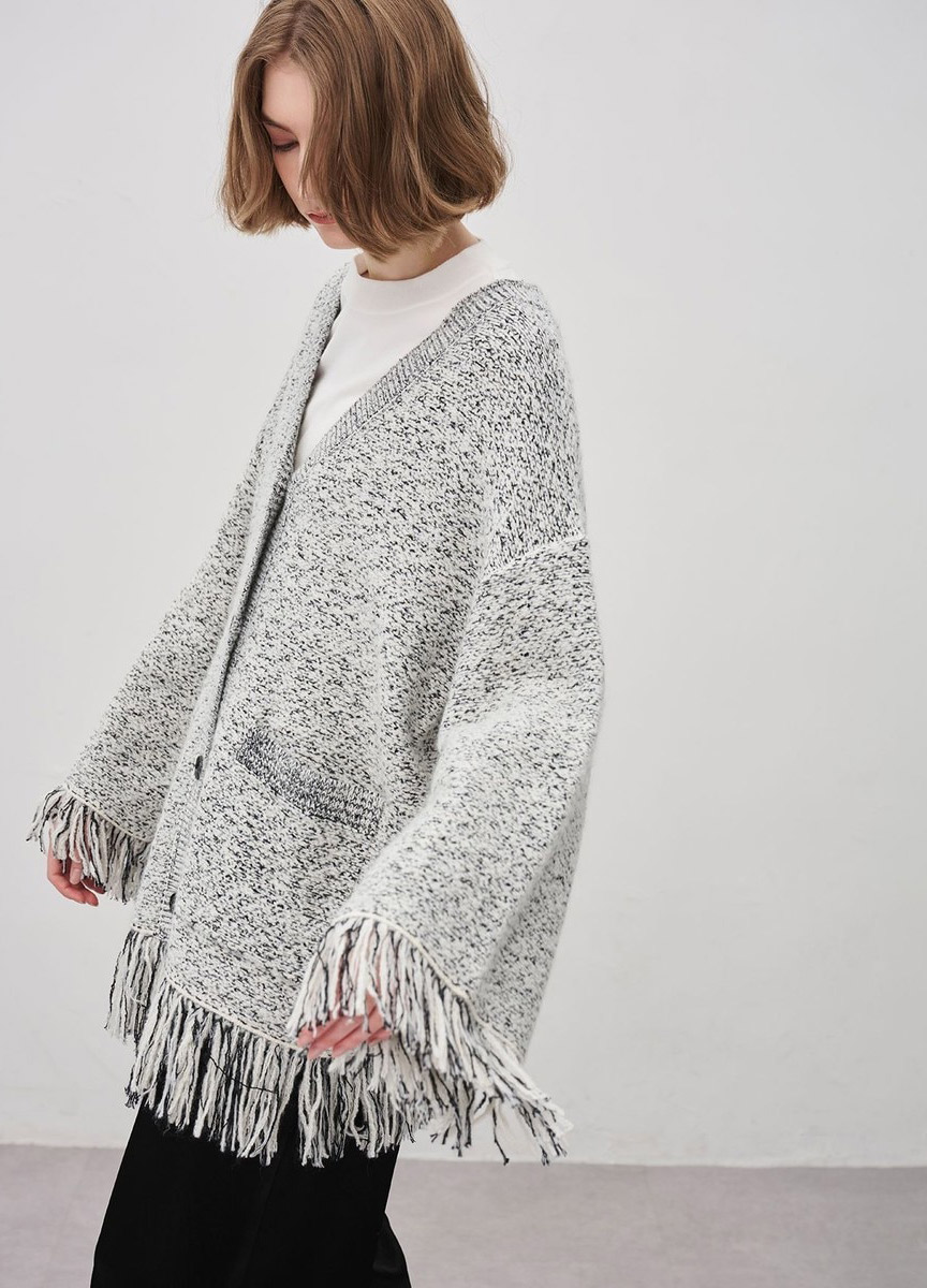 粗花呢針織外套